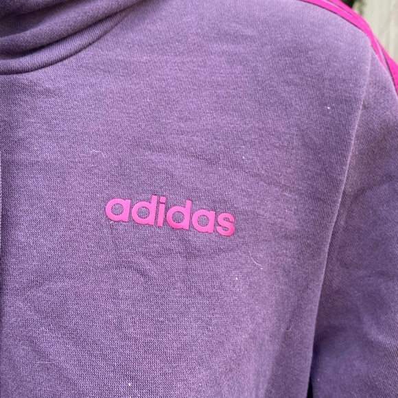 Adidas Women's Purple Hoodie - Picture 4 of 6
